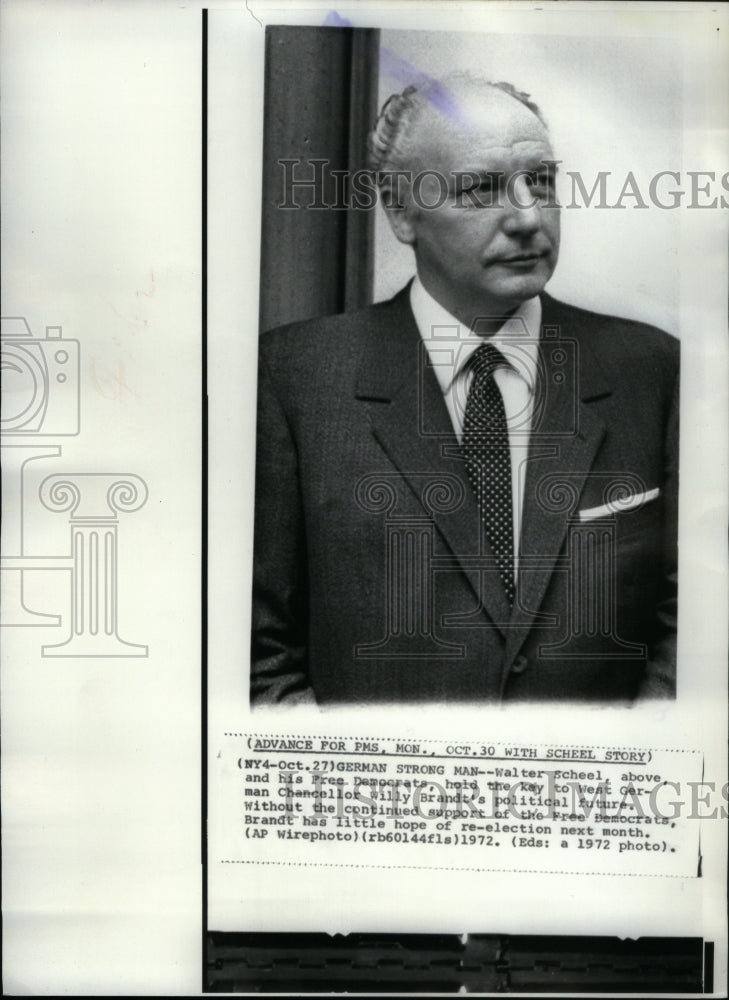 1972 Walter Scheel West German Politician - Historic Images