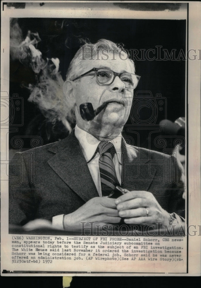 1972, Daniel Schorr Senate Judiciary FBI Man - RRU37127 - Historic Images
