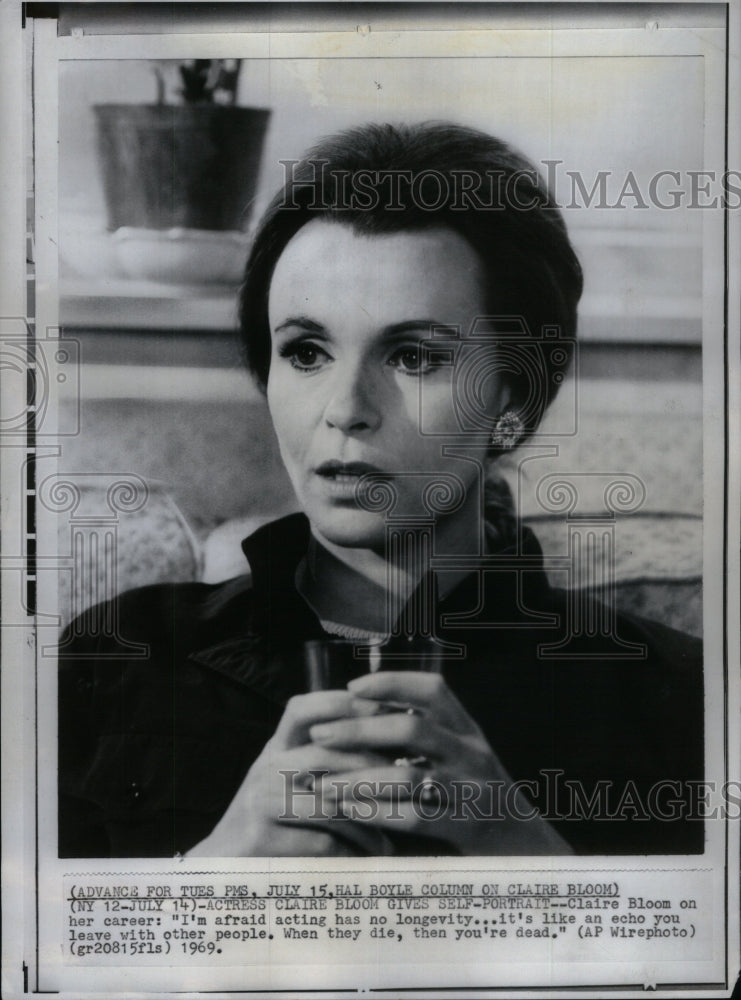 1969, Claire Bloom Actress Career Afraid Die - RRU38059 - Historic Images