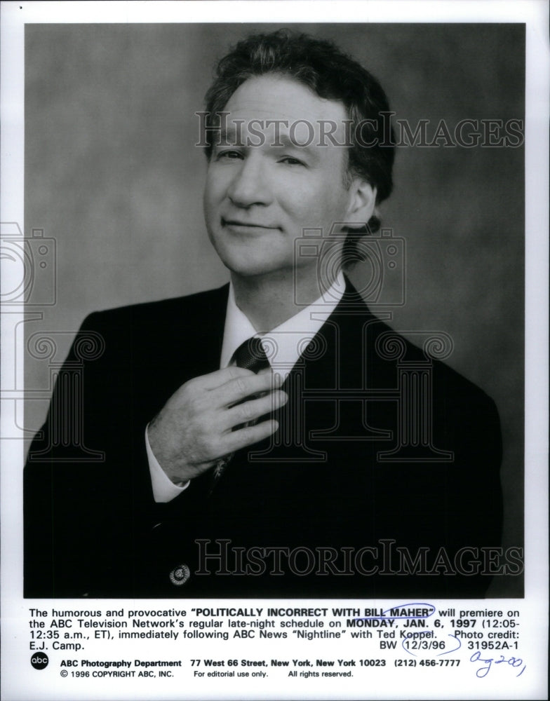 1996 Press Photo Politically Incorrect Bill Maher Ted - RRU38149 - Historic Images