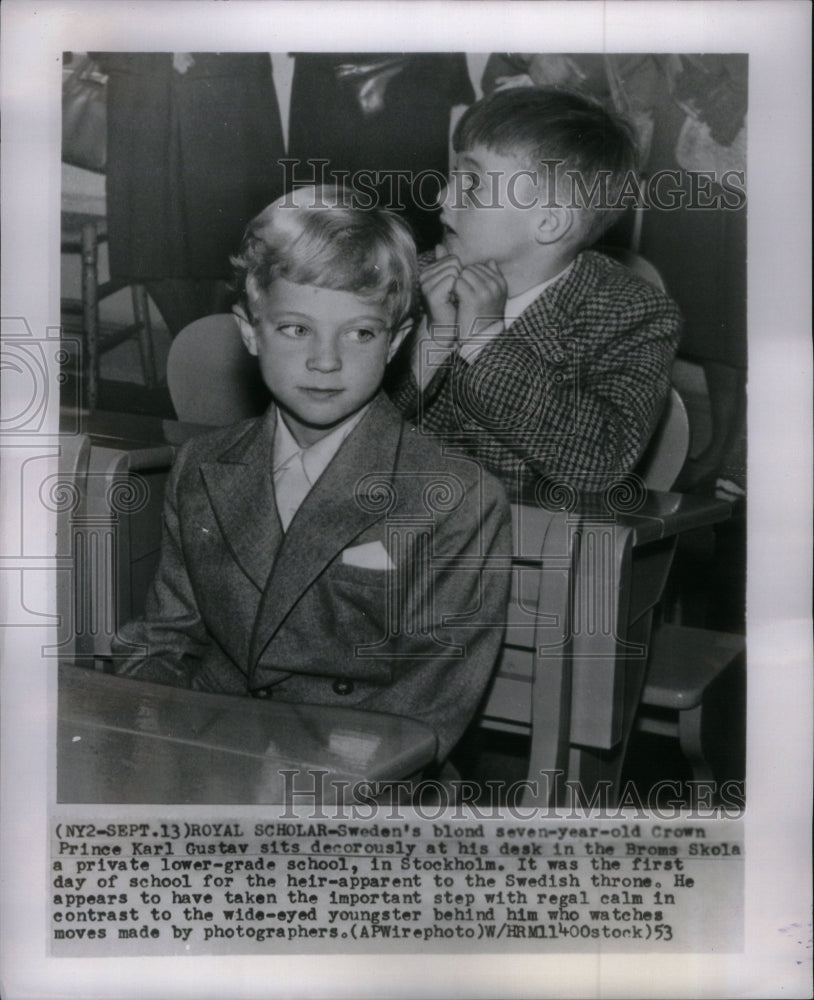 1953, Royal Scholar Sweden Blond Karl Gustav - RRU38929 - Historic Images