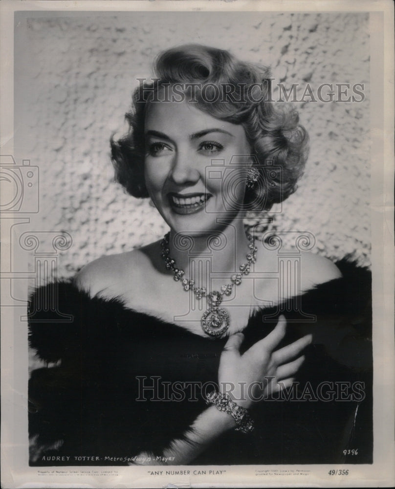 1949 Press Photo Audrey Totter Actress Film Play - Historic Images