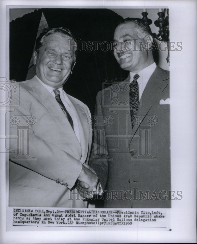 1960 Press Photo Marshal Tito Gamel Abdel Nasser Arab - Historic Images