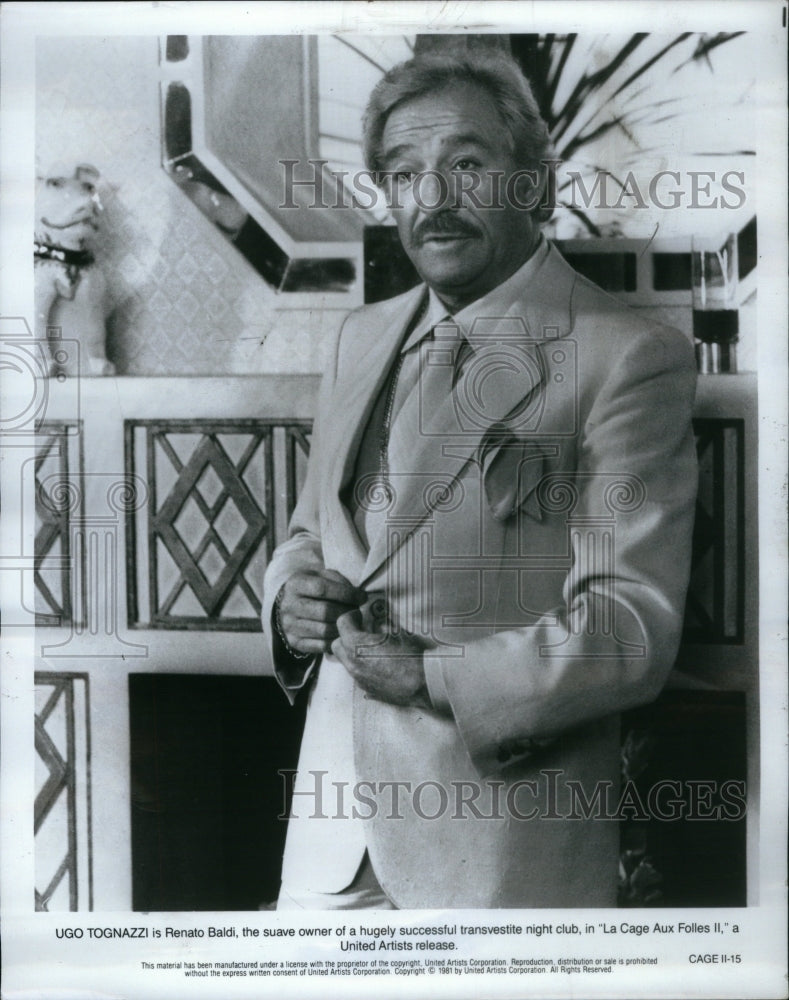1981 Press Photo Ugo Tognazzi Actor Director Italian - Historic Images