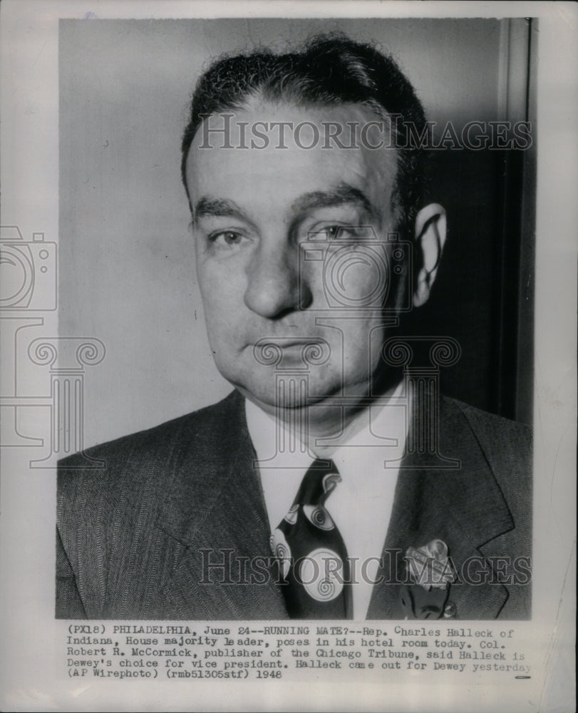 1948 Press Photo Representative Charles Halleck - Historic Images