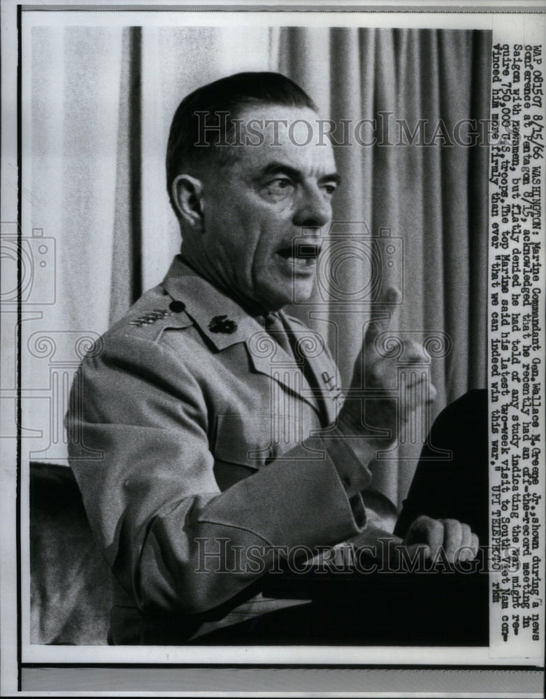 1966 Marine Pentagon General Greene news - Historic Images