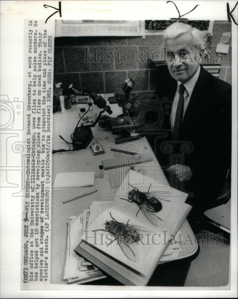 1983, Entomologist Greenberg Flies Murder - RRU40481 - Historic Images