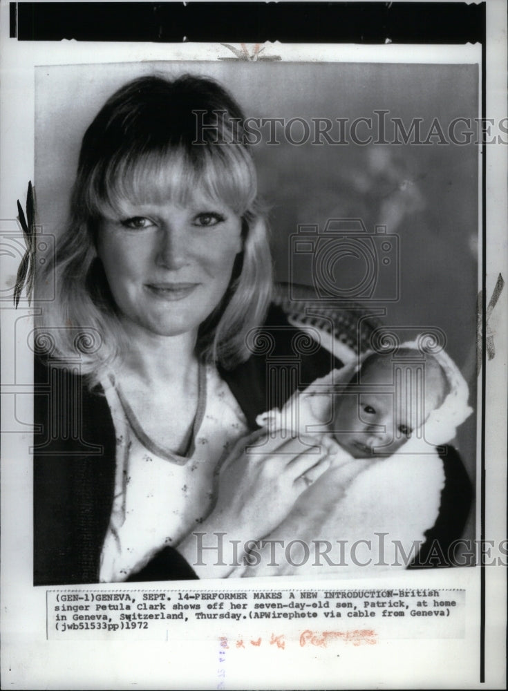 1972 Singer Petula Clark With Son Patrick - Historic Images