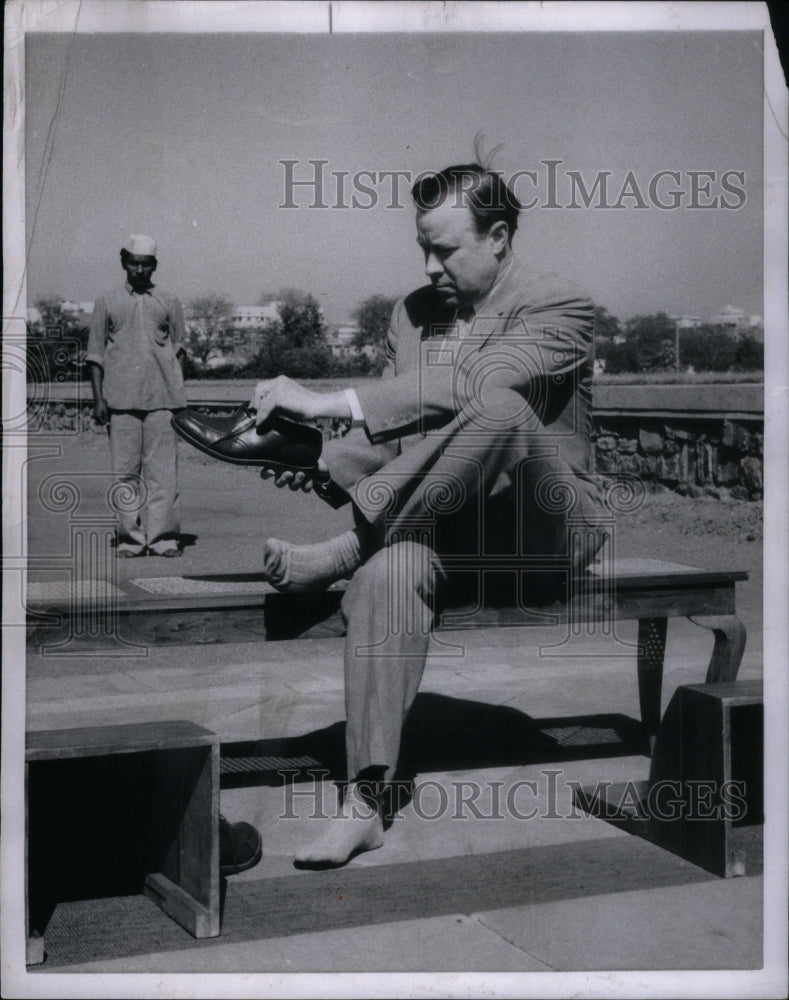 1956 Press Photo Walter Reuther labor leader Gandhi - RRU40881 - Historic Images