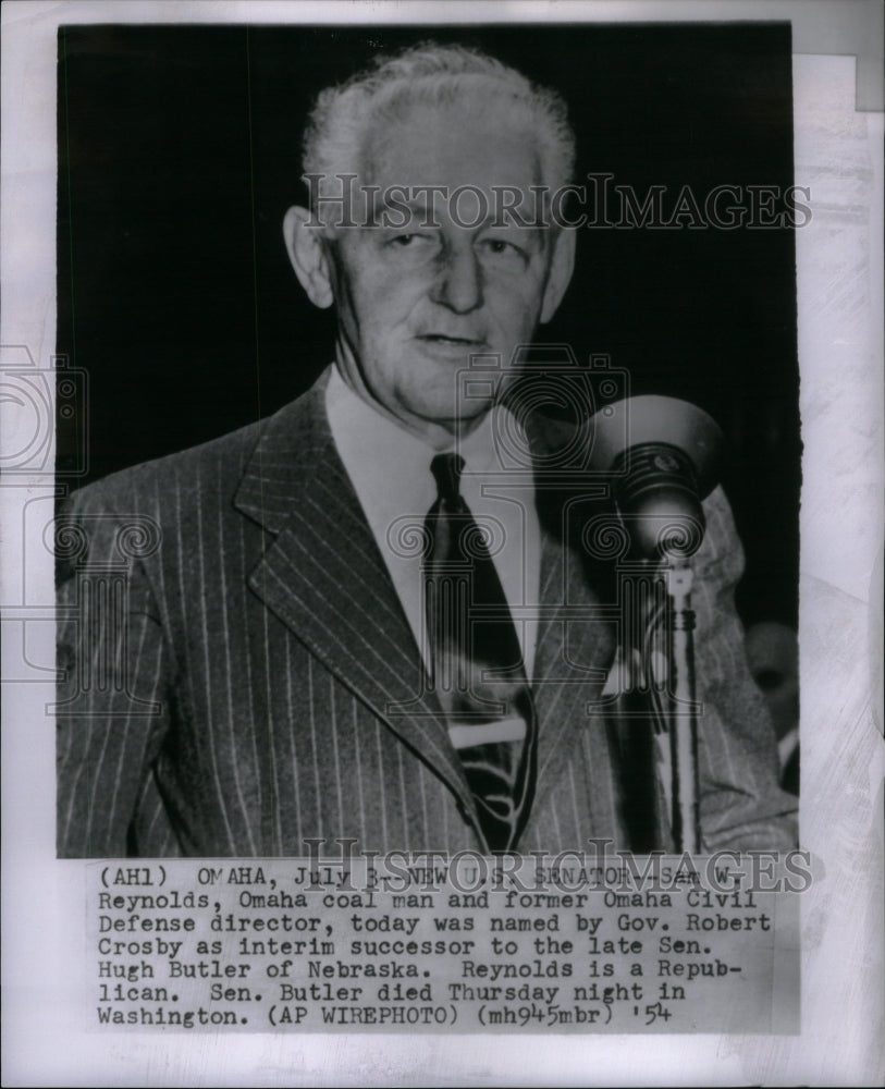 1954 Press Photo Sam Reynolds Nebraska interim Senator - RRU42073 - Historic Images