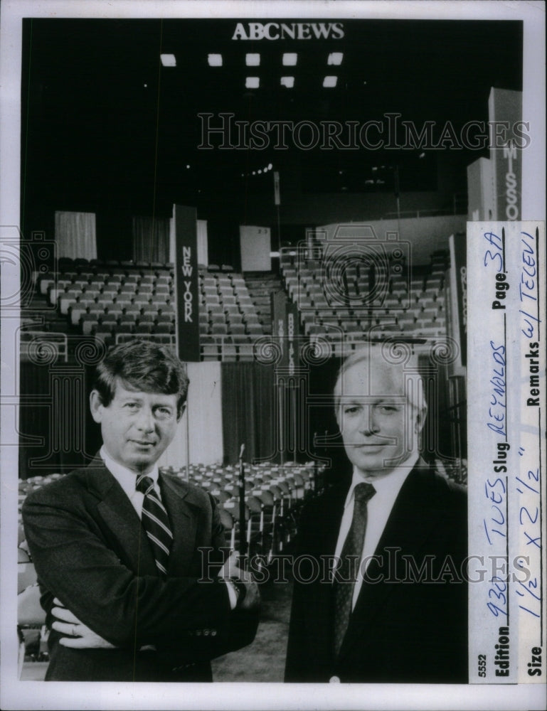 1981 Press Photo Ted Koppel Frank Reynolds ABC Democrat - RRU42101 - Historic Images