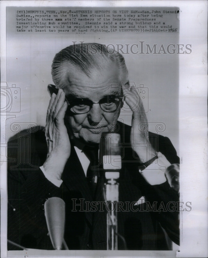 1965 Press Photo Sen. John Stennis Vietnam Situation - Historic Images