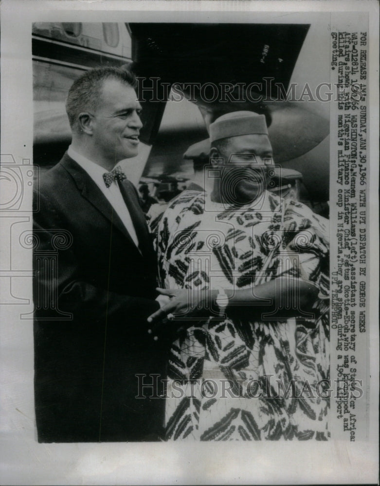 1966 Press Photo G. Mennen Williams Festus Okotia-Eboh - RRU43583 - Historic Images