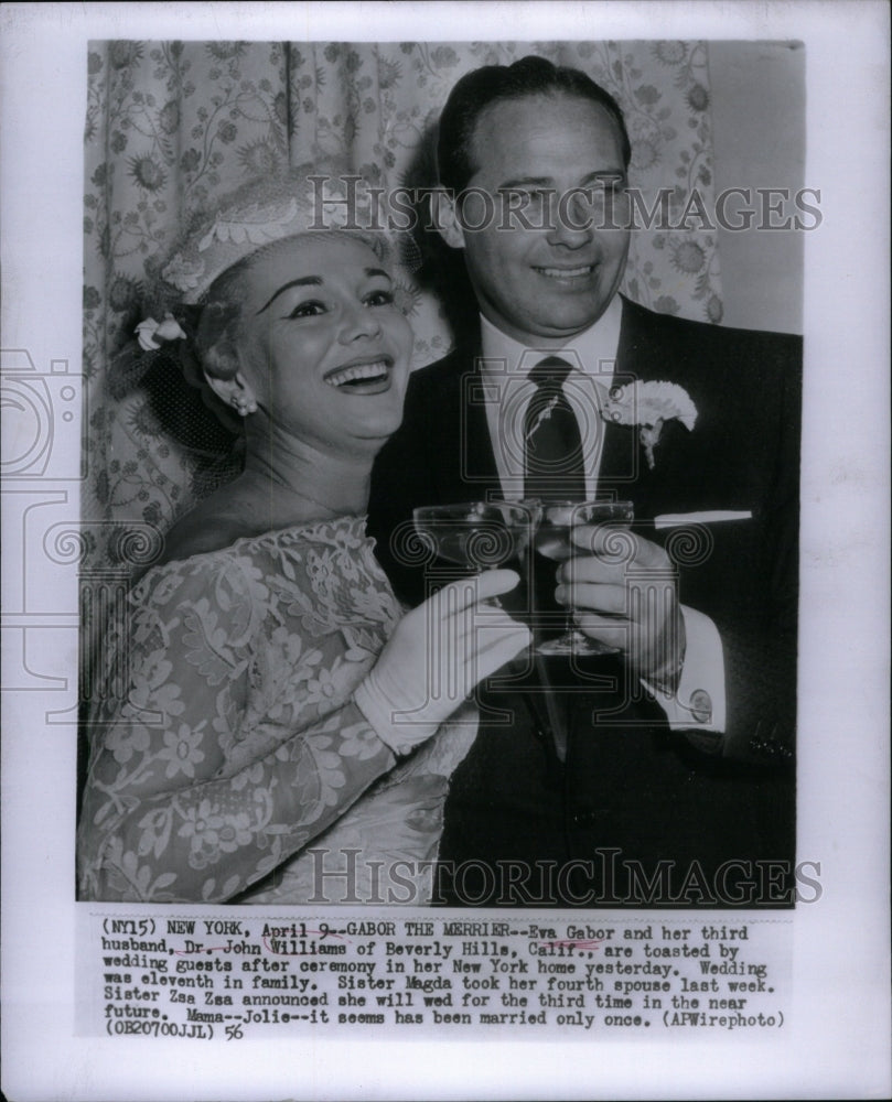 1956 Eva Gabor Williams Wedding New York - Historic Images