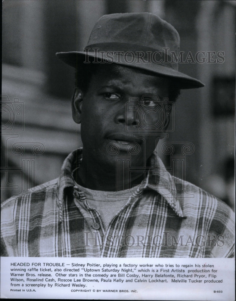 1980 Sidney Poitier Headed for Trouble Film - Historic Images