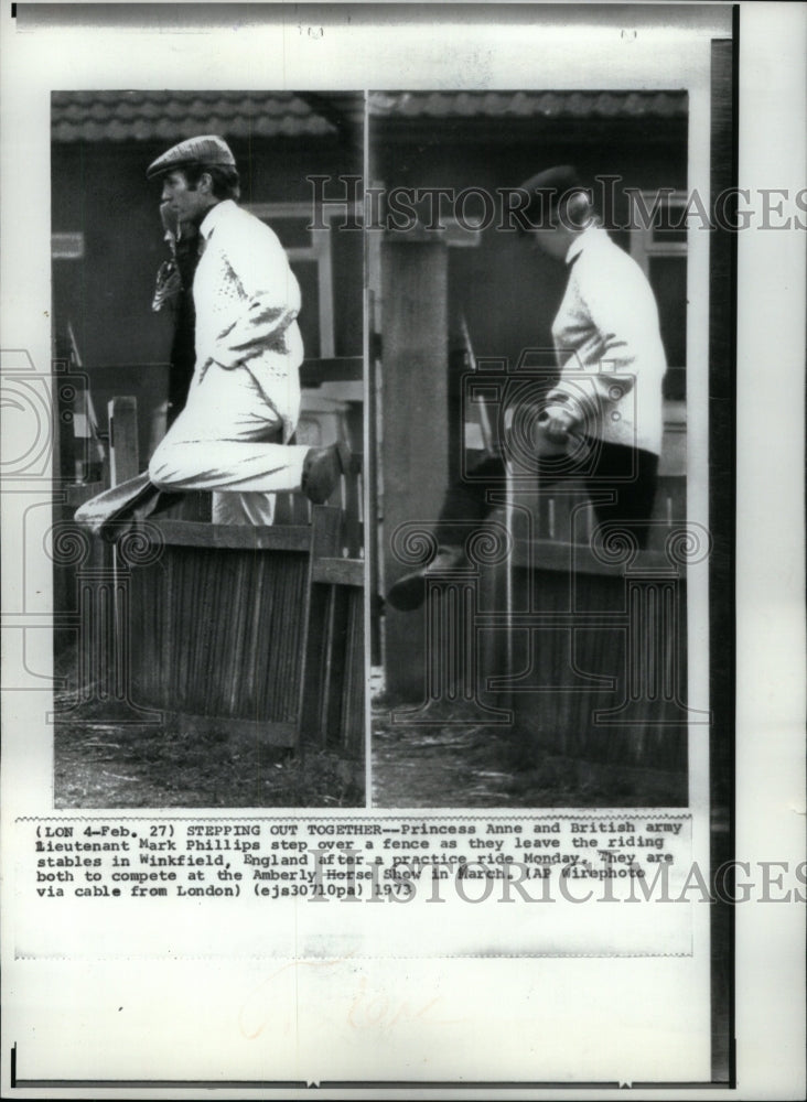 1973 Press Photo Prince Anne British Army Mark Phillips - Historic Images