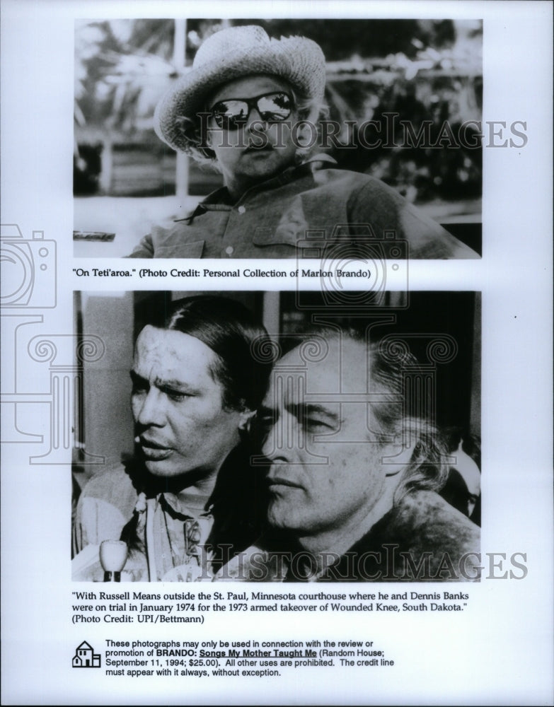 1994 Press Photo Marlon Brando Book Promo Photos - RRU45317- Historic Images