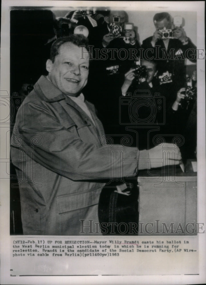 1963 Press Photo Willy Brandt Berlin Municipal Election - Historic Images