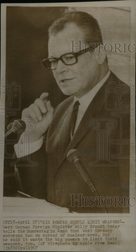 1967, West German Foreign Minister Willy - RRU45349 - Historic Images