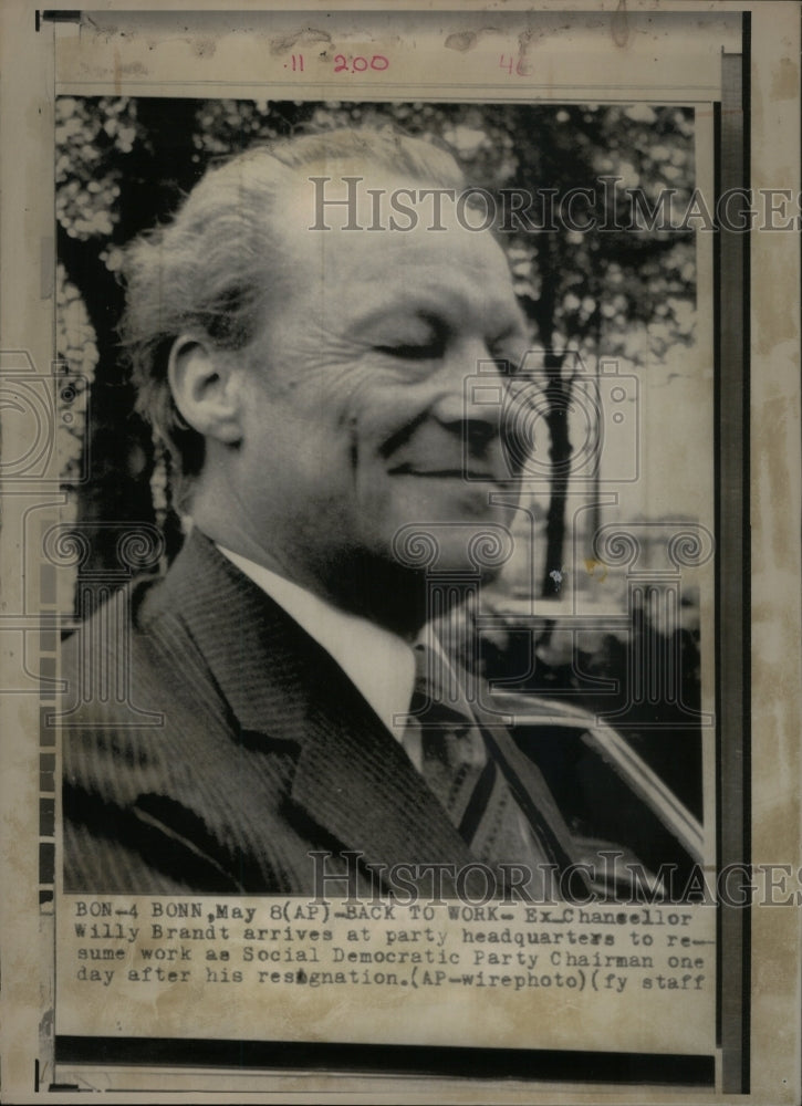 1974, Willy Brandt Dennis Blackmail Threal - RRU45359 - Historic Images