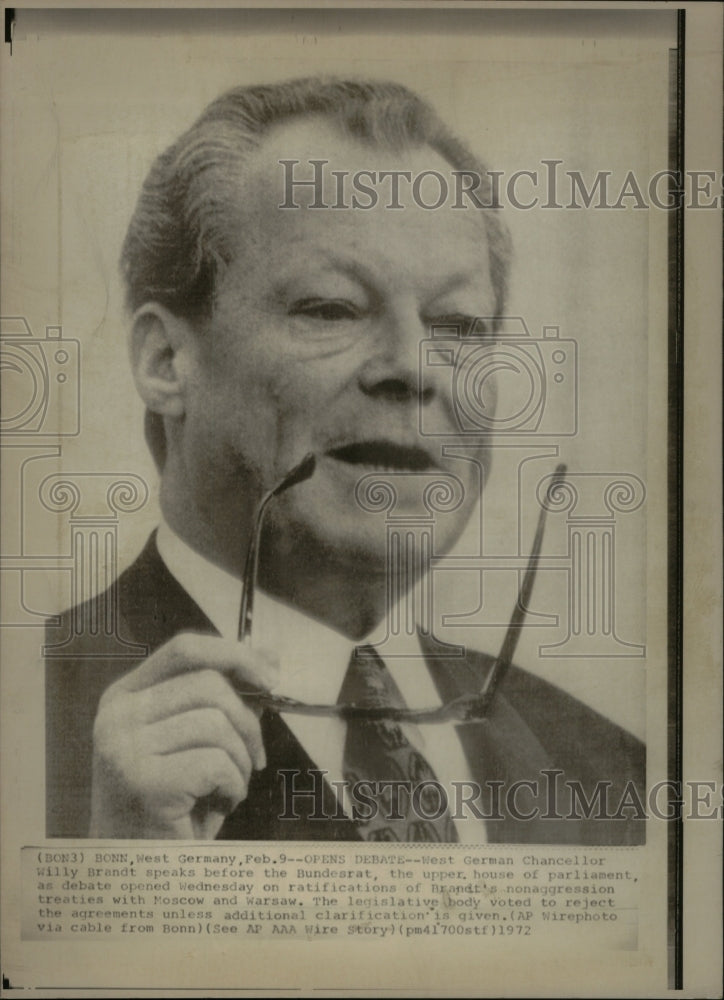 1972, West Germany Chancellor Willy Brandt - RRU45381 - Historic Images