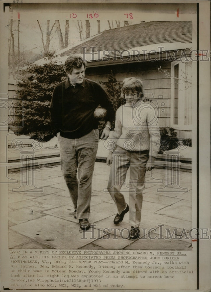 1973 Sen.Edward M.Kennedy & his son.-Historic Images