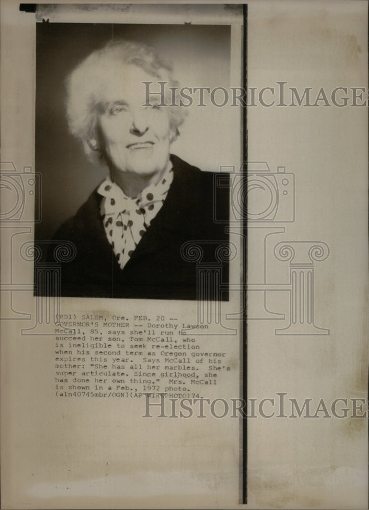 1974 Governor Mother Dorothy Lawson McCall - Historic Images