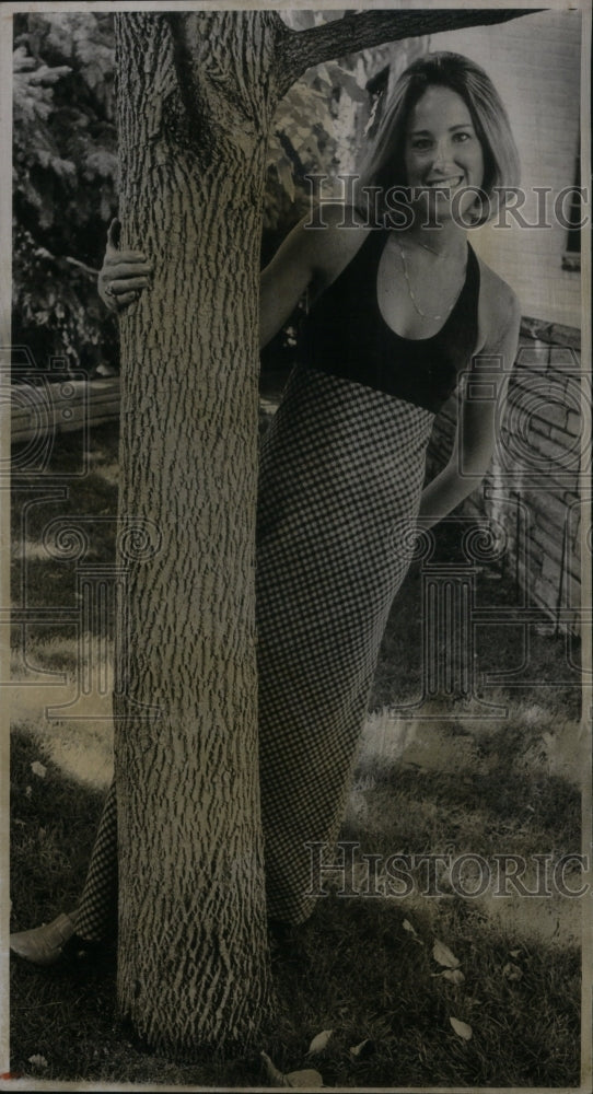 1973, Mrs. Peter McClain Models Dress - RRU47035 - Historic Images