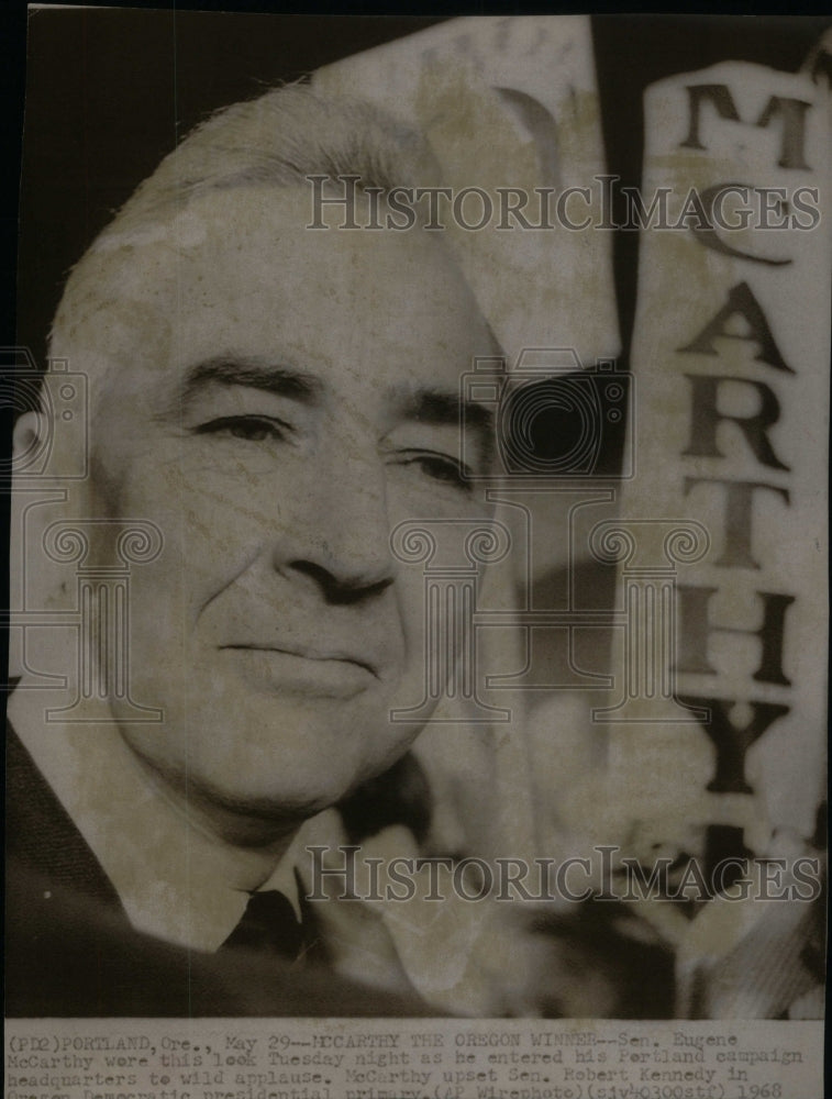 1968 Press Photo Sen Eugene McCarthy Portland campaign - Historic Images