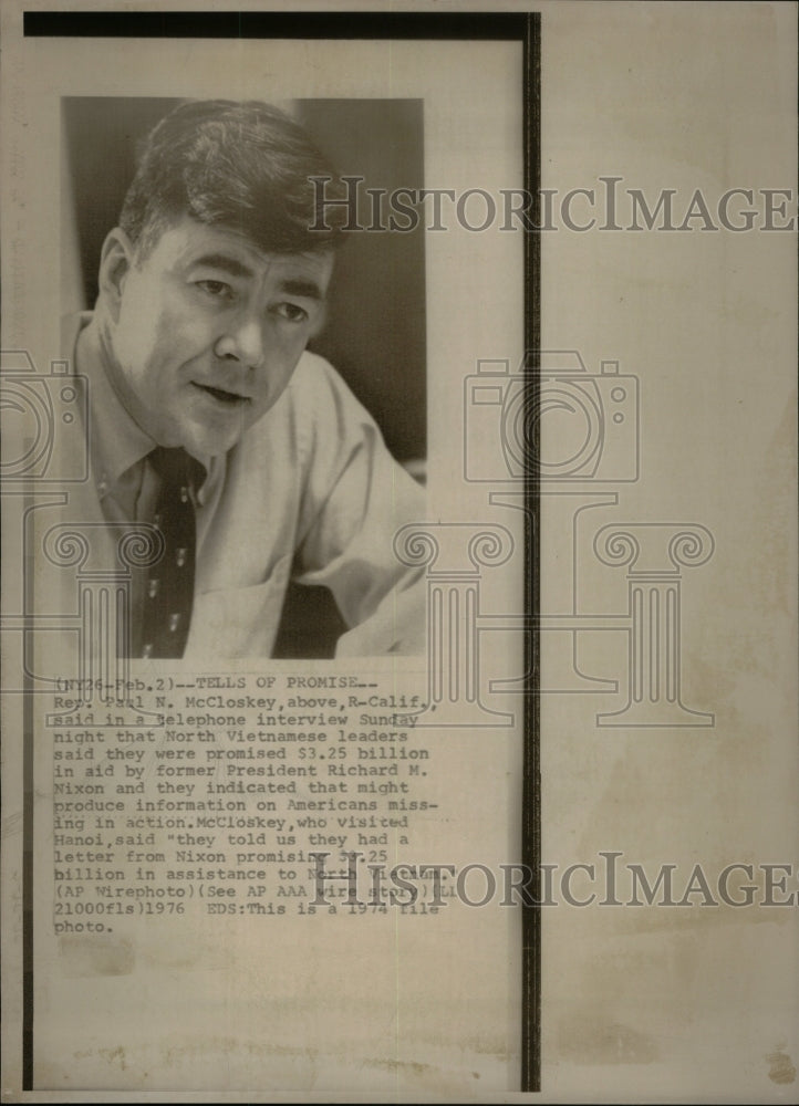 1976 Press Photo Paul N. McCloskey American Politician - RRU47273 - Historic Images