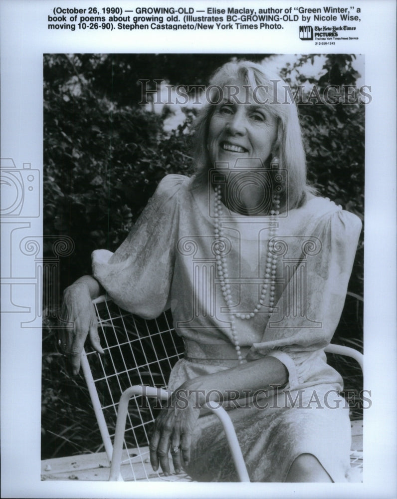 1990 Press Photo Elsie Maclay Author Green Winter Book - Historic Images