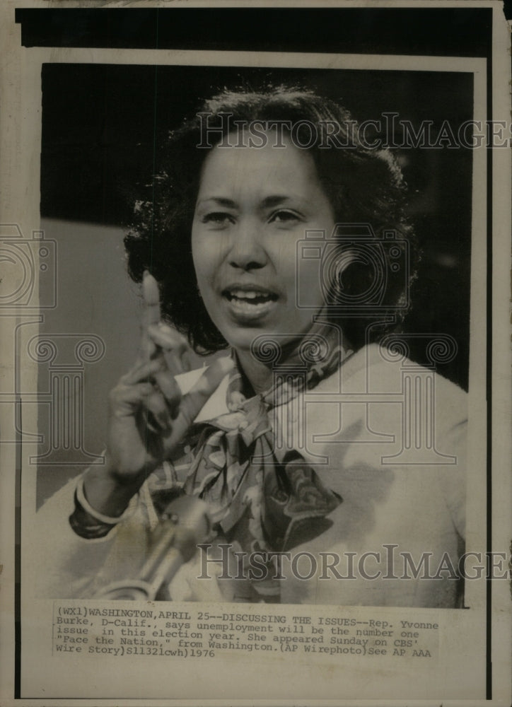 1976 Press Photo Rep Yvonne Burke California Democrat - RRU47689 - Historic Images