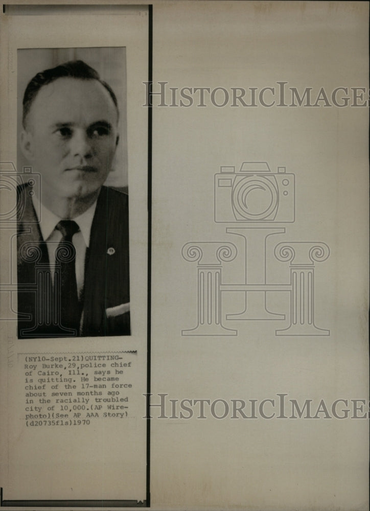 1970 Press Photo Roy Burke Police Chief Cario Illinois - RRU47805 - Historic Images