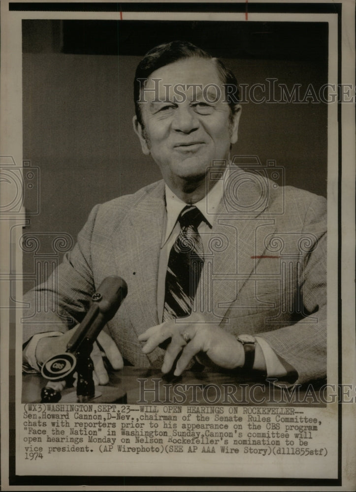 1974 Sen Howard Cannon chairman Senate Rule - Historic Images