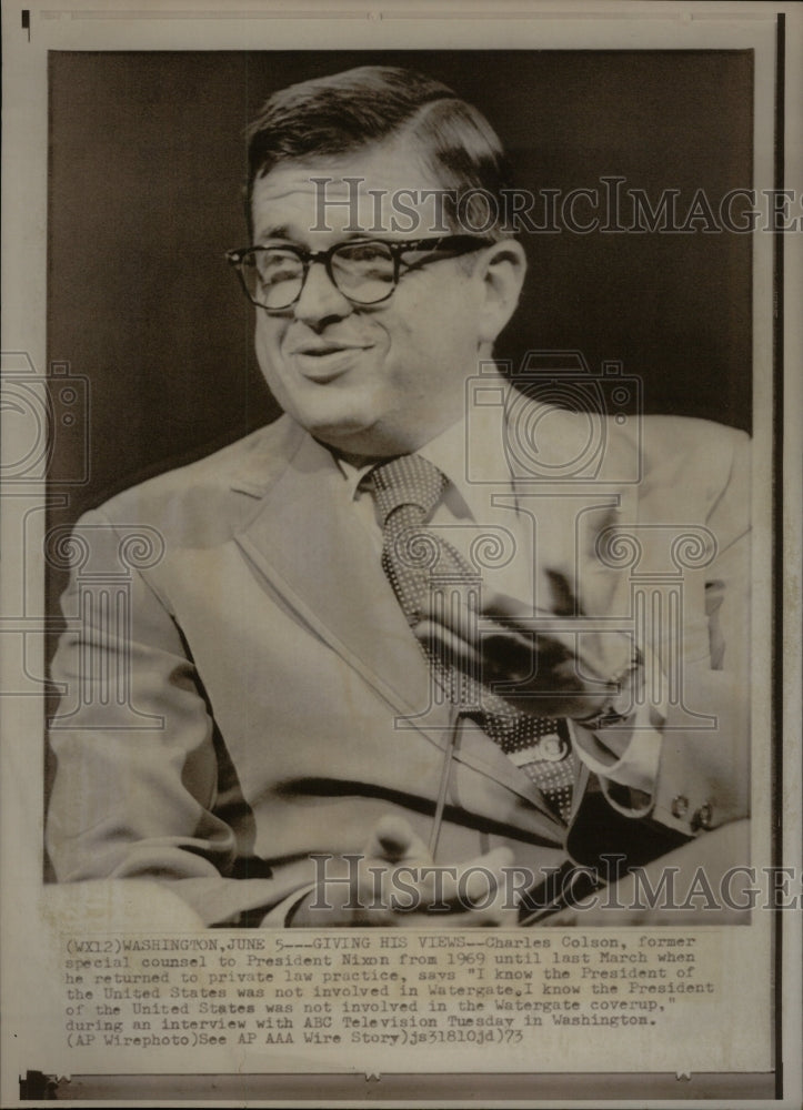 1973 Pres Nixon Former Counsel Colson - Historic Images