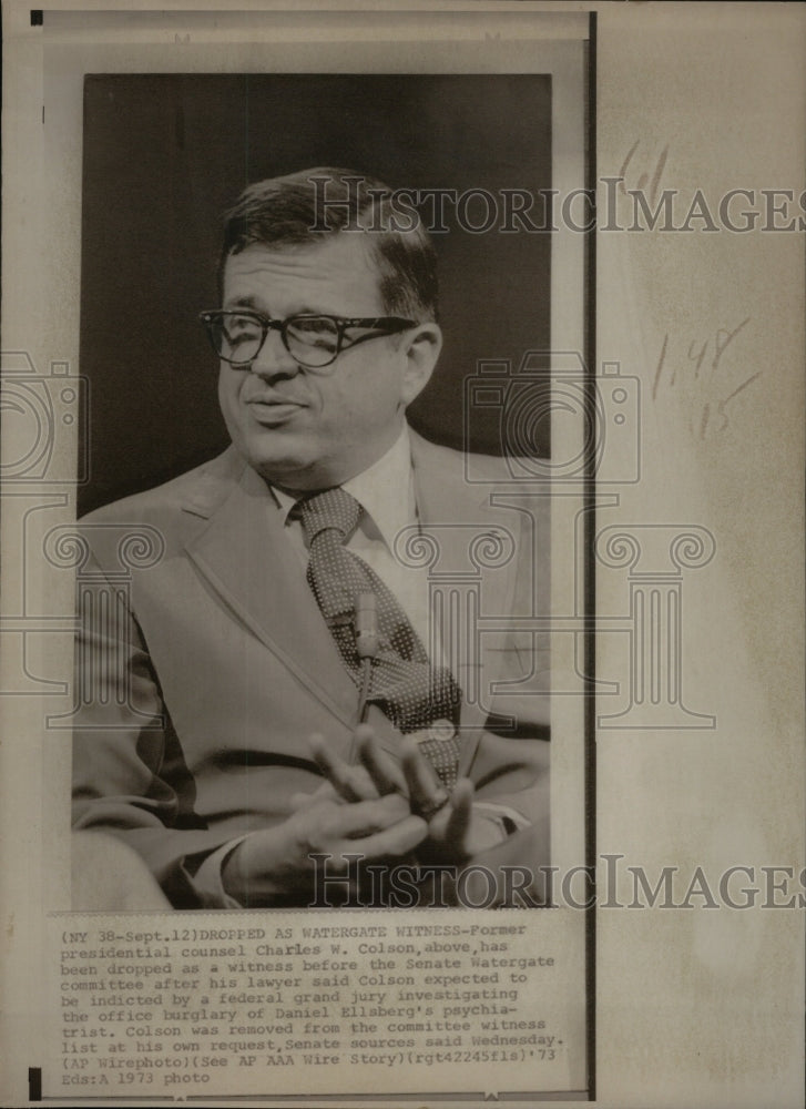 1973 Press Photo Charles Colson - Historic Images