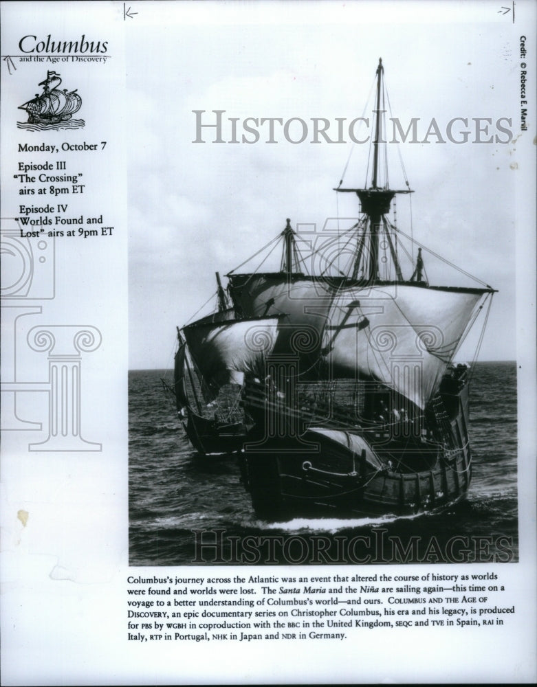 1991, Christopher Columbus Documentary Drawn - RRU48573 - Historic Images