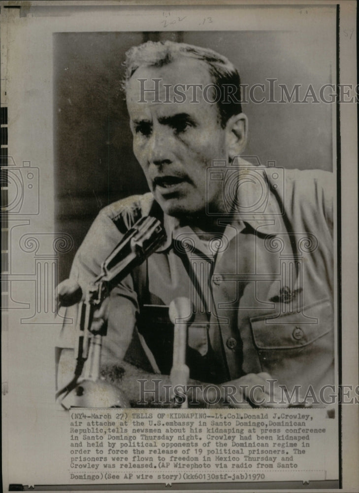 1970 Press Photo Crowley tells of his kidnaping. - RRU48595 - Historic Images