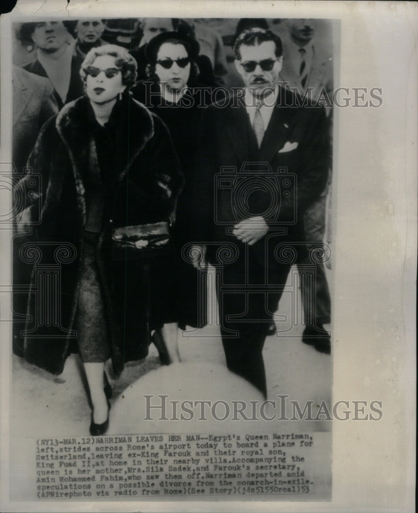 1953, Egypt Queen Narriman Divorce Farouk - RRU48691 - Historic Images