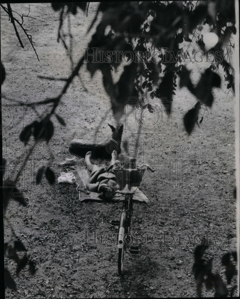 1969 Press Photo Woman With Dog Lincoln Park Chicago - RRU48841 - Historic Images