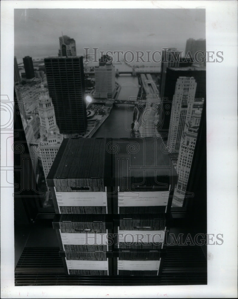 1992 Press Photo Documents Chicago Loop Flood - Historic Images