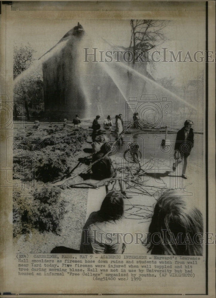 1970 Press Photo Harvard University Lawrence Hall Fire - RRU50631 - Historic Images