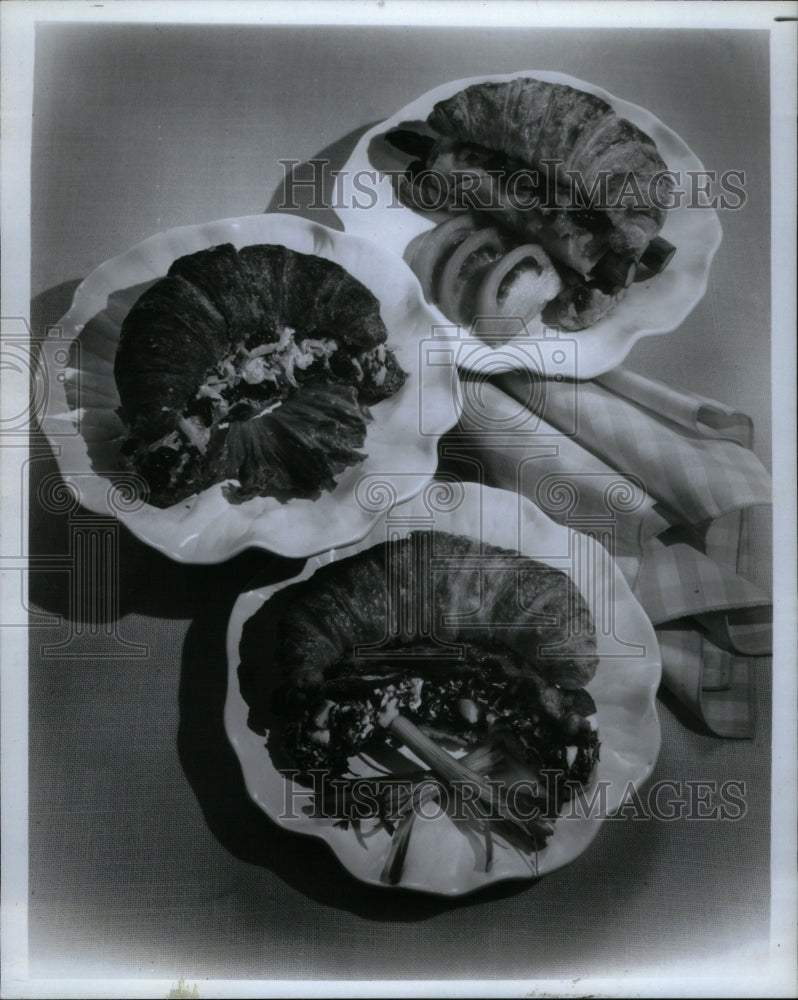 Press Photo Croissant Sandwiches - Historic Images