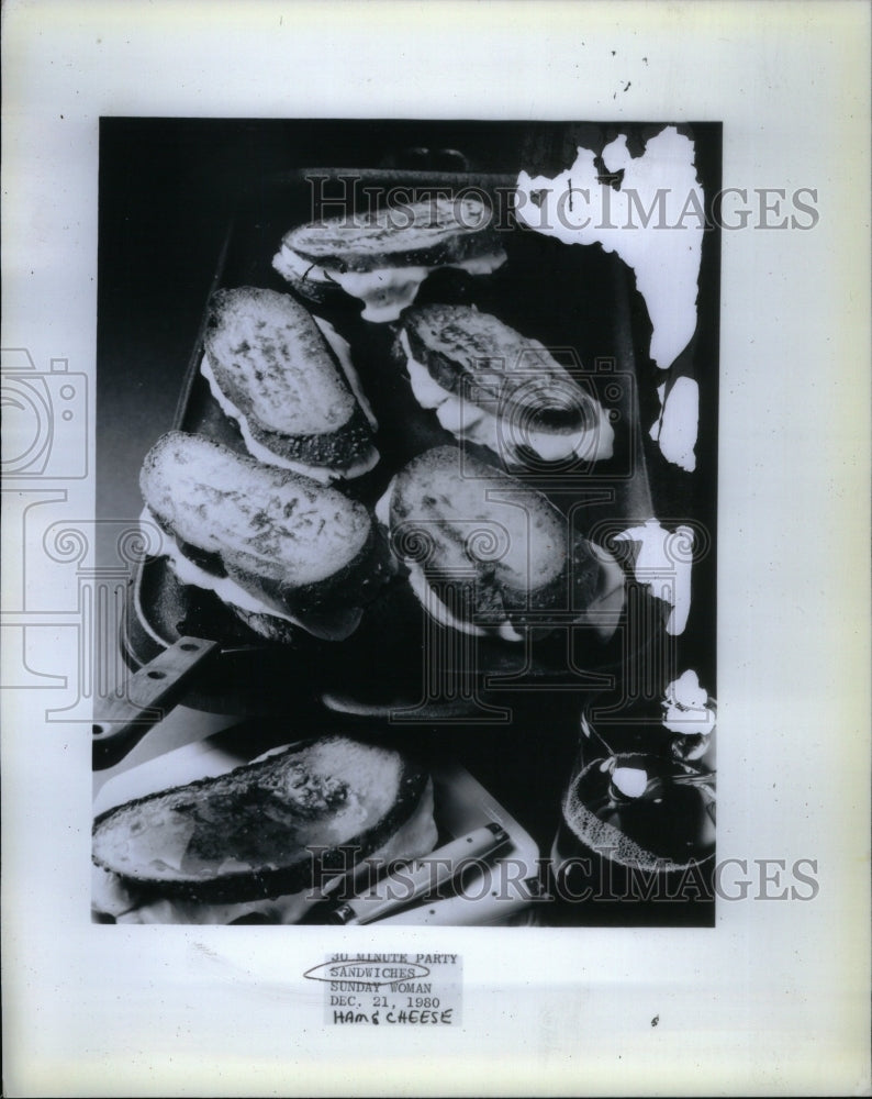 1980 Press Photo Ju Minute Party Sandwiches Home Cheese - RRU50885 - Historic Images