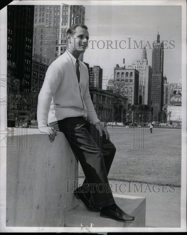 1958 Dick Vogel Model Italian Wool Cardigan - Historic Images