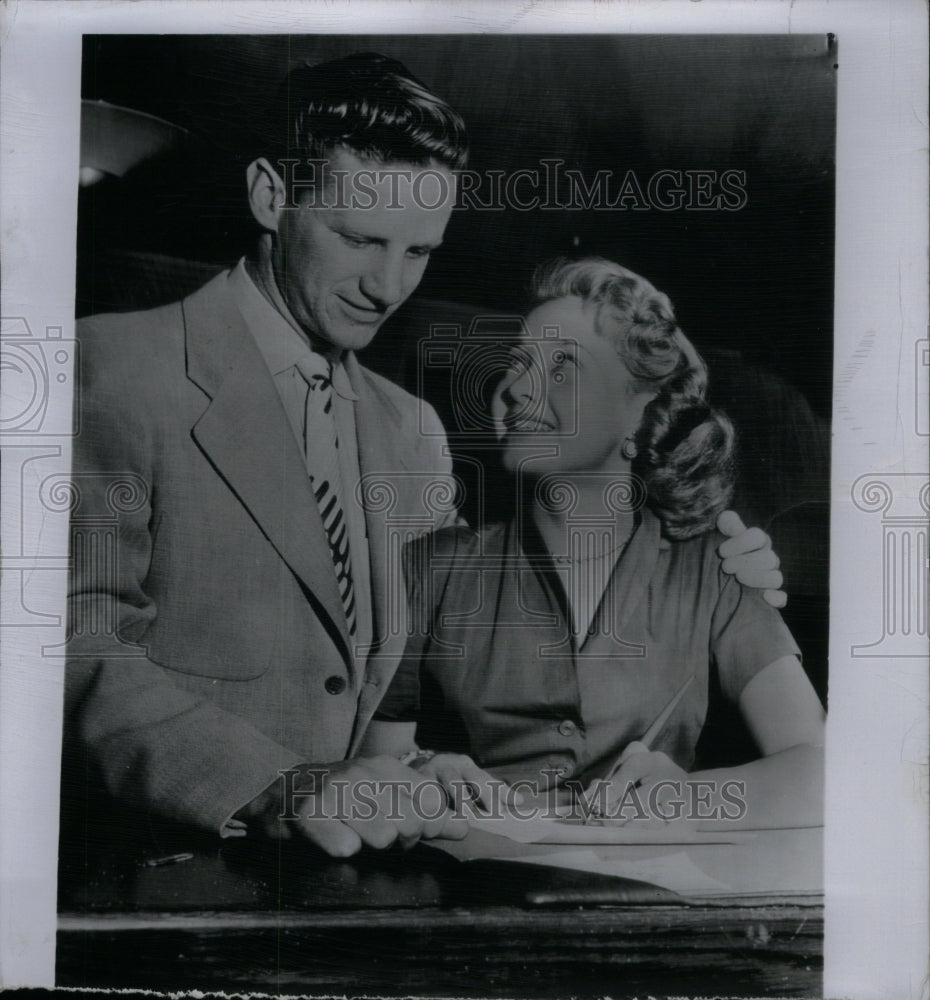 1949 Press Photo Jane Powell actress Mr Geary Steffen - Historic Images