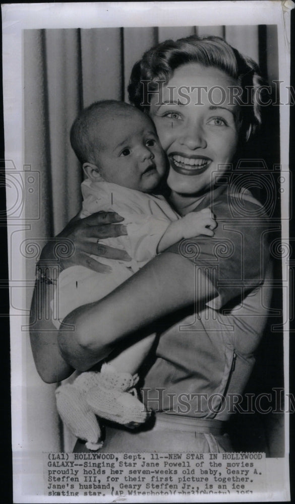 1951 Jane Powell Actress with Son Geary - Historic Images