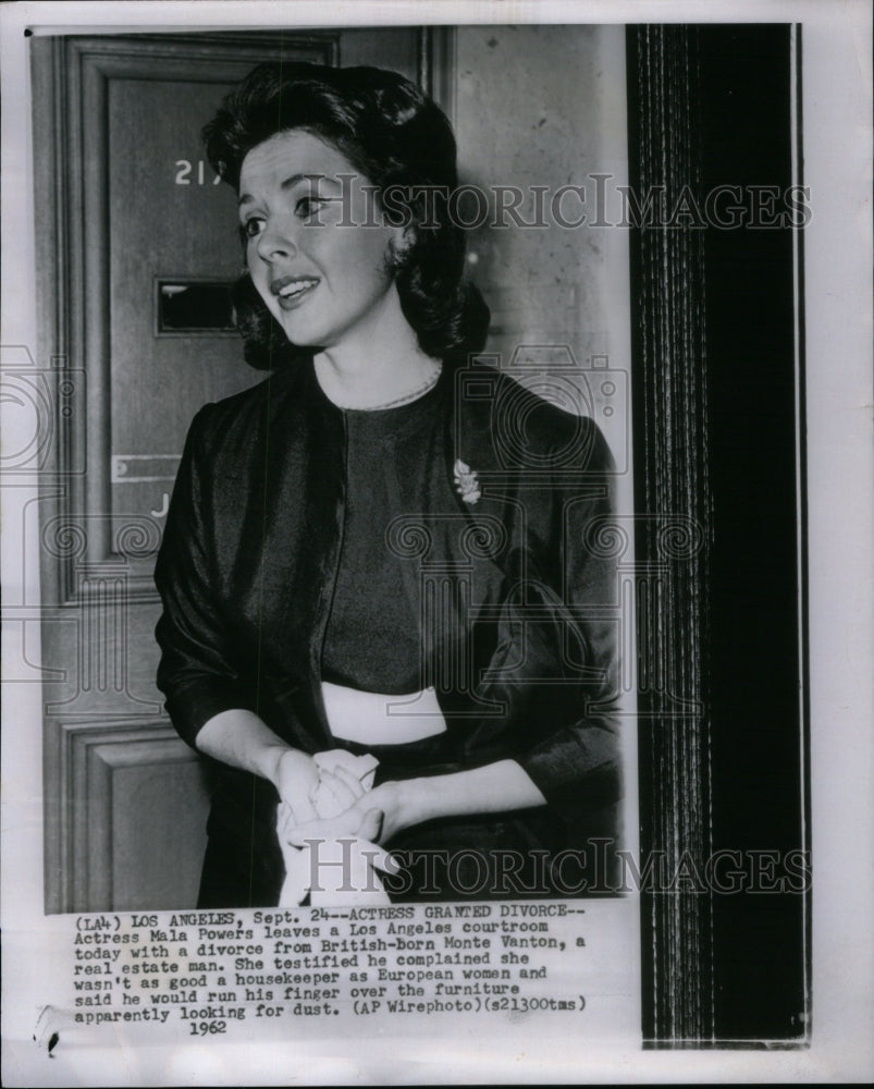 1962 Actress Mala Powers Monte Vanton LA - Historic Images