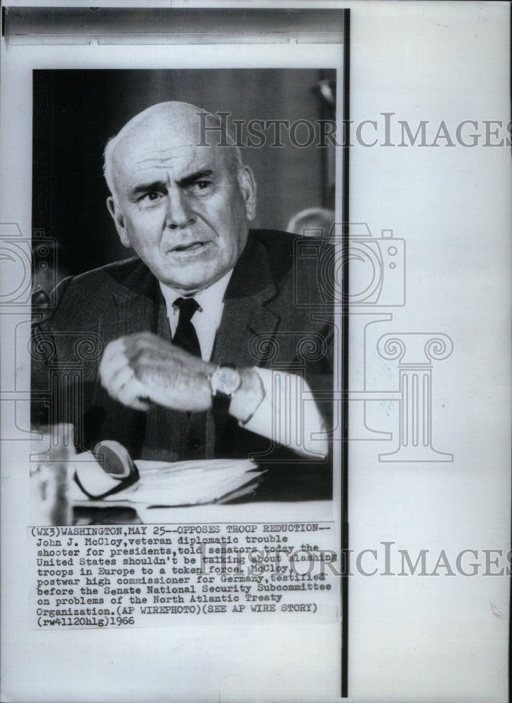 1966, John McGloy, opposes troop reduction - RRU52965 - Historic Images