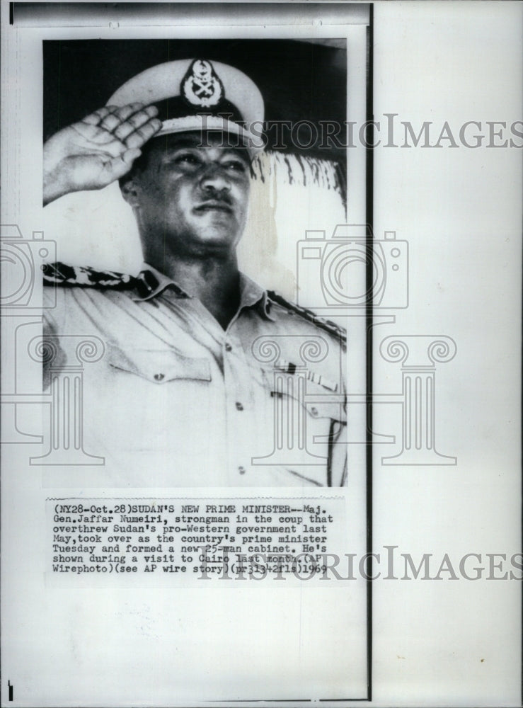 1969 Press Photo Gen Jaffar Numeiri Sudan Prime Western - RRU53225 - Historic Images